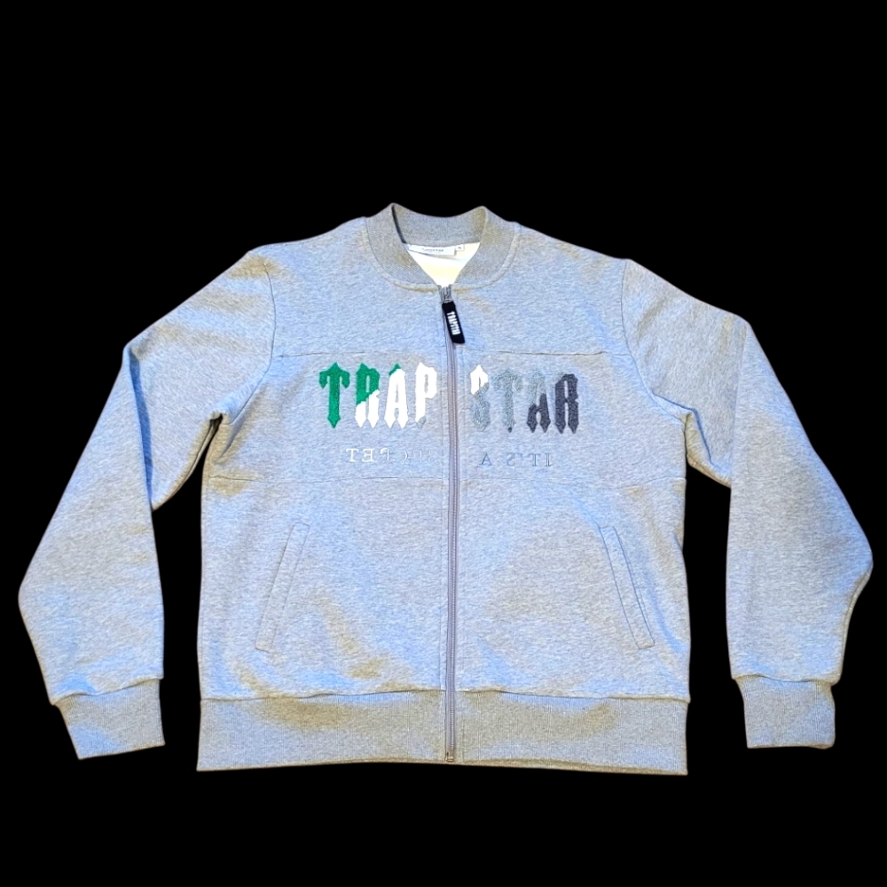 Trapstar Chenille Full Zip Jacket Grey Sz XL